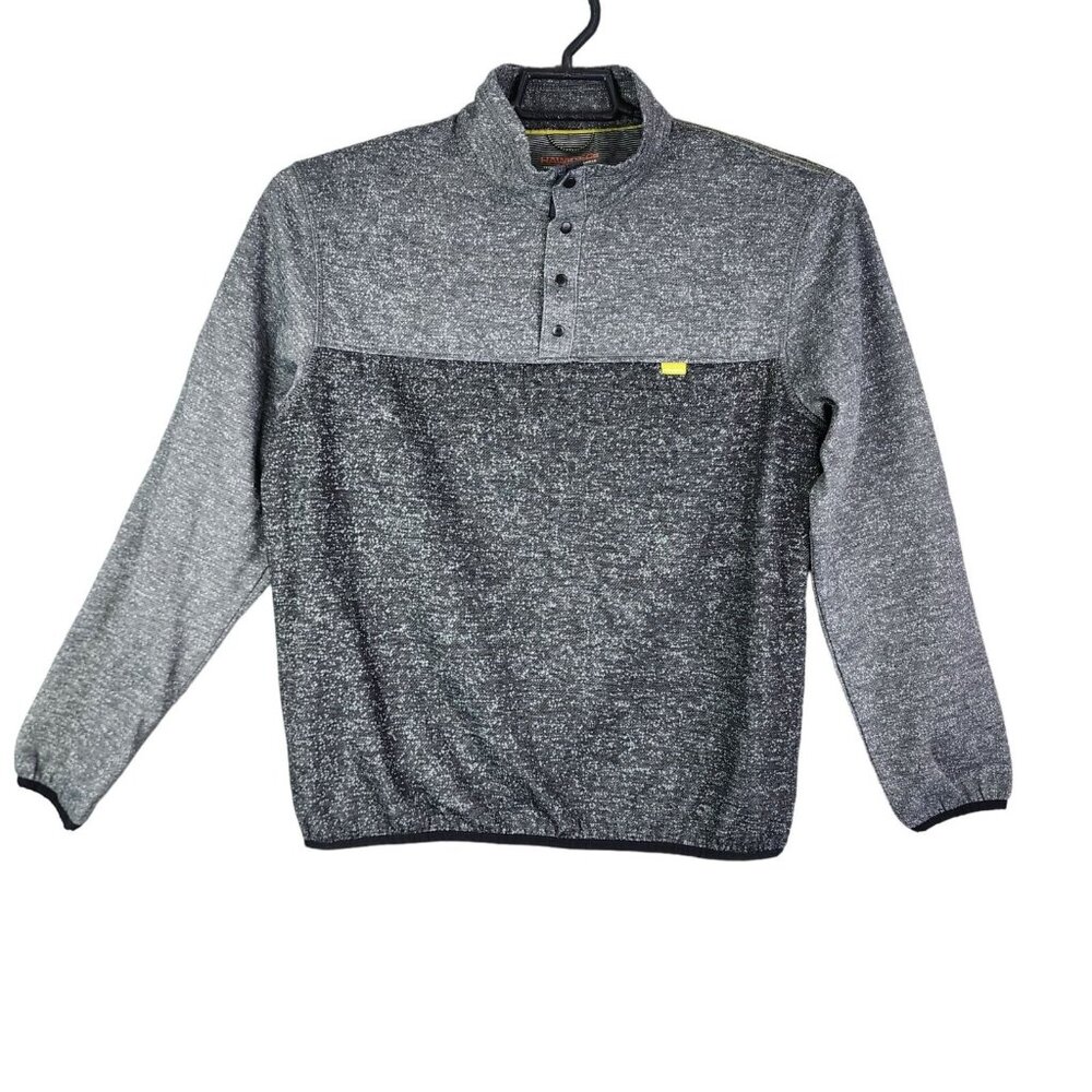 Mens Hawke & Co Gray Performance Pullover Sweatshirt 1/4 Snap Long Sleeve Size M